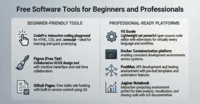 free software tools for beginners and professionals