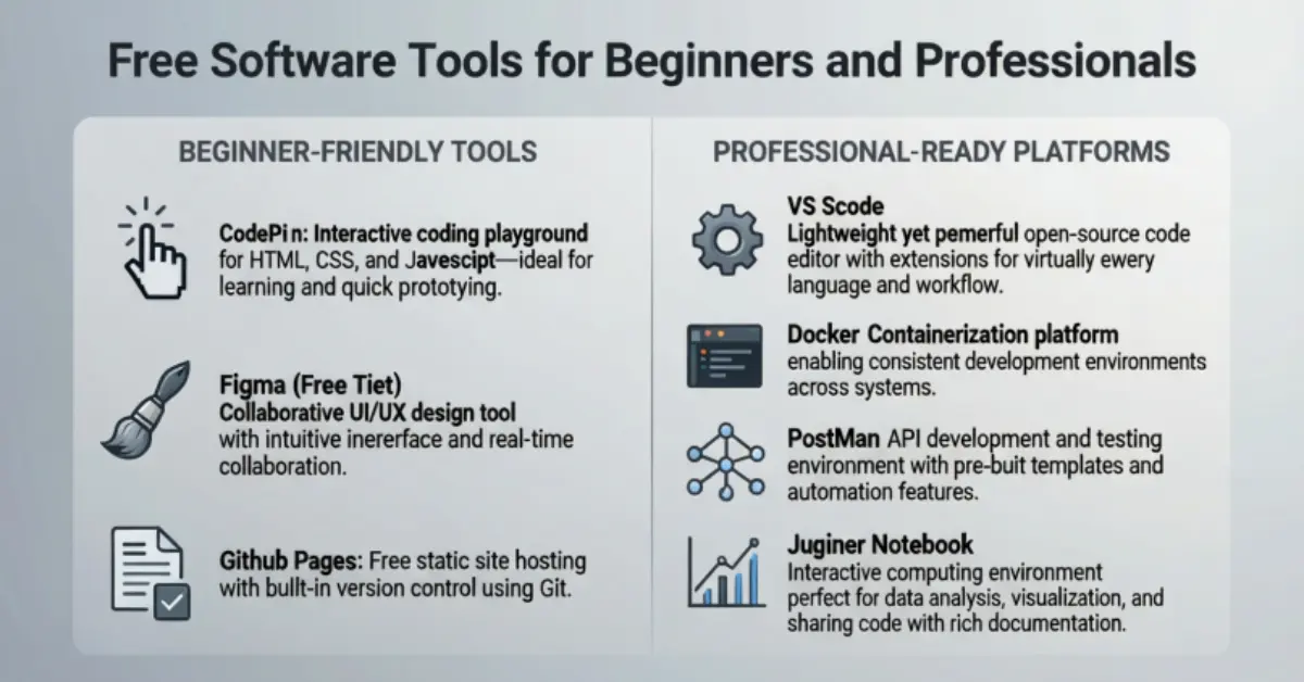 Free Software Tools For Beginners And Professionals